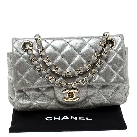 chanel mini bag silver|Chanel mini flap bag with top handle.